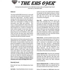 Matriculation Class of Elizabeth High School from 1969 Newsletter No.16