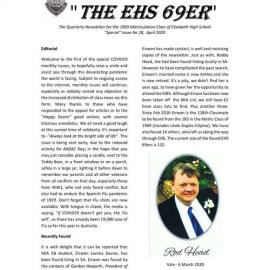 Matriculation Class of Elizabeth High School from 1969 Newsletter No.18