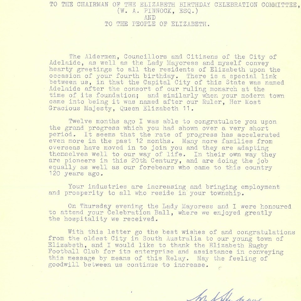 Elizabeth Relay Messages, 1959