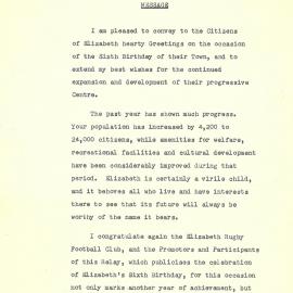 Elizabeth  Relay Messages, 1961