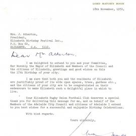 Elizabeth Relay Messages, 1972