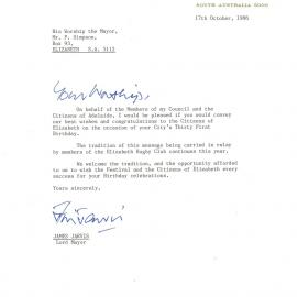 Elizabeth Relay Messages, 1986