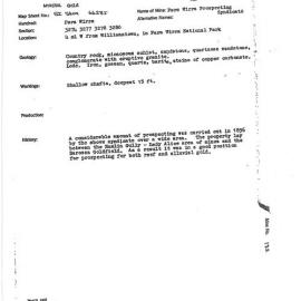 Para Wirra Mine Record of Summary