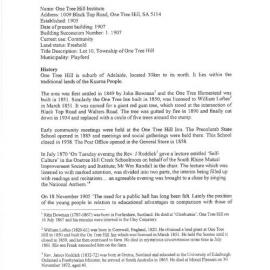 One Tree Hill Institute