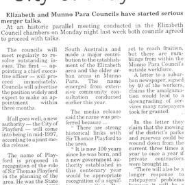 Merger to Create City of Playford