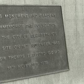 Playford Gardens Monument: 1977.
