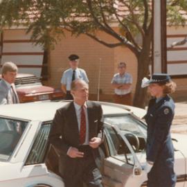 Duke of Edinburgh visits Elizabeth: 1986