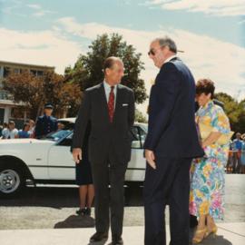 Duke of Edinburgh visits Elizabeth: 1986