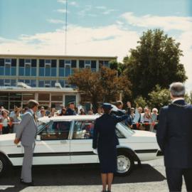Duke of Edinburgh visits Elizabeth: 1986