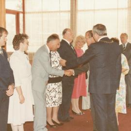 Duke of Edinburgh visits Elizabeth: 1986