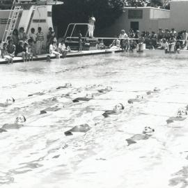 Elizabeth Aquadome, synchronized swimming association demonstration at Pool Party