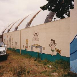 Mural on external wall at Elizabeth Swimming Centre