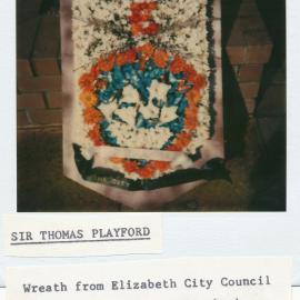Sir Thomas Playford Wreath: 1981