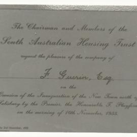 Invitation for Frederick Guerin