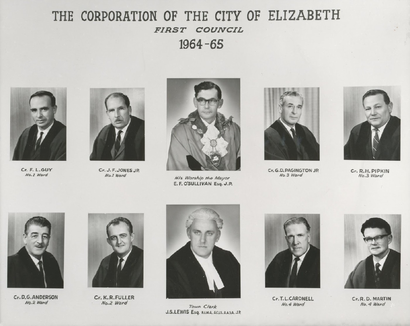 The First Council of the City of Elizabeth, 1964