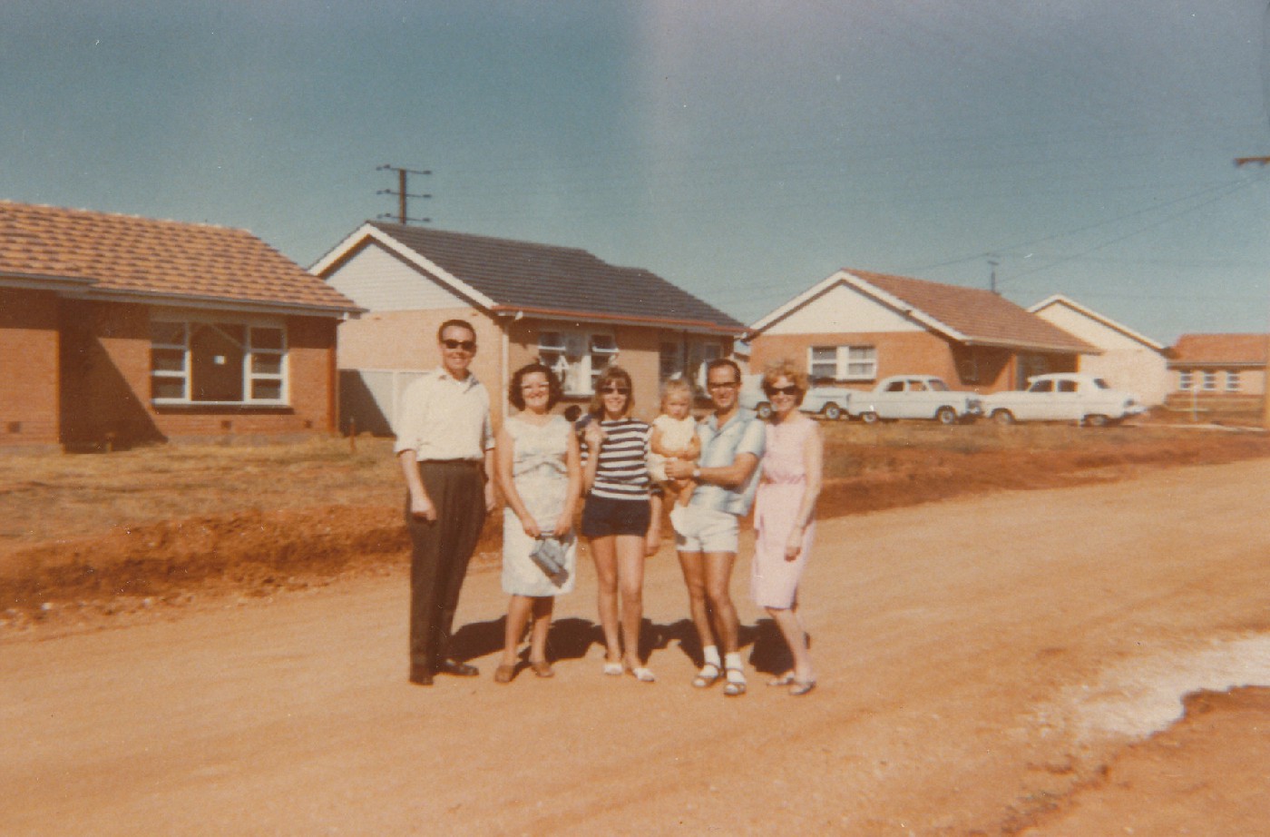 Mainwaring crescent, Elizabeth Field,  The Steel family looked at the new houses in Elizabeth Field while living in the hostel.  January 1965.